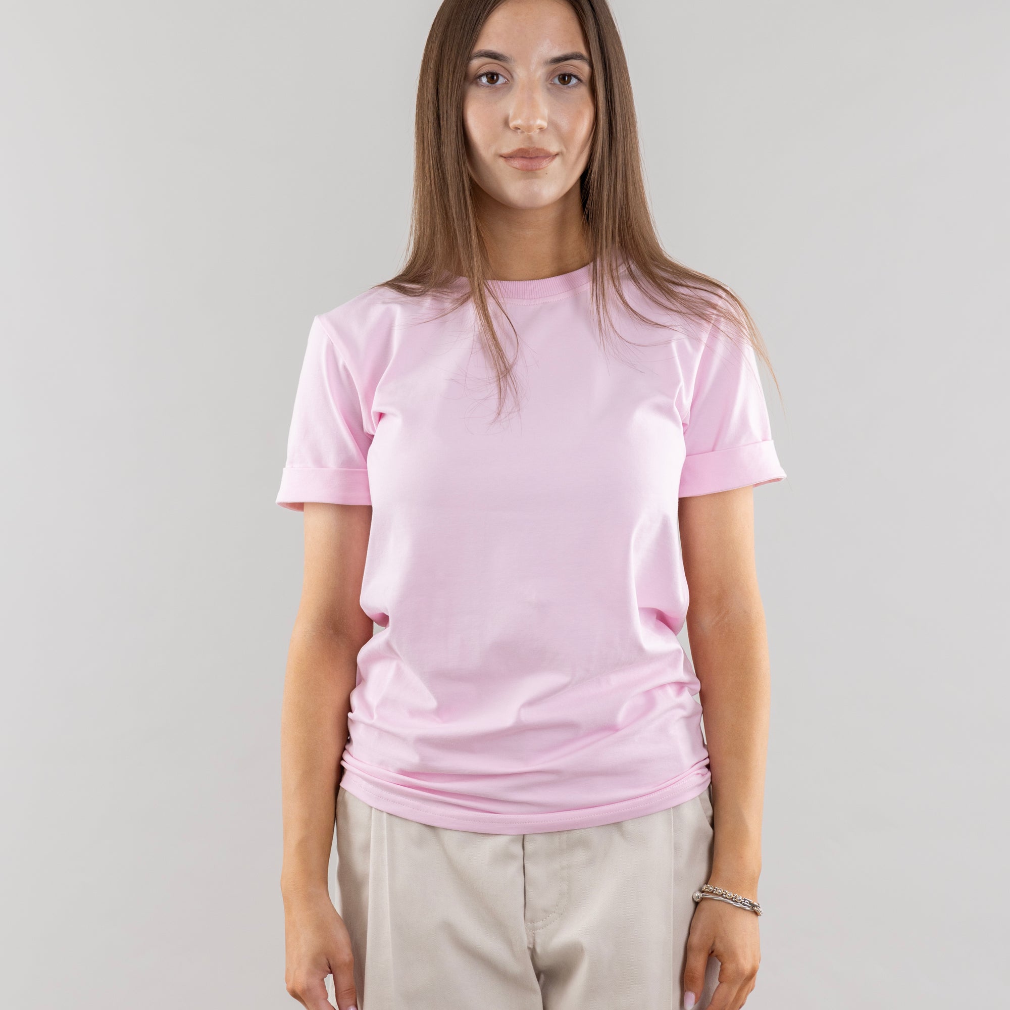 Basic T-shirt with cuffs, T-Shirt for Women