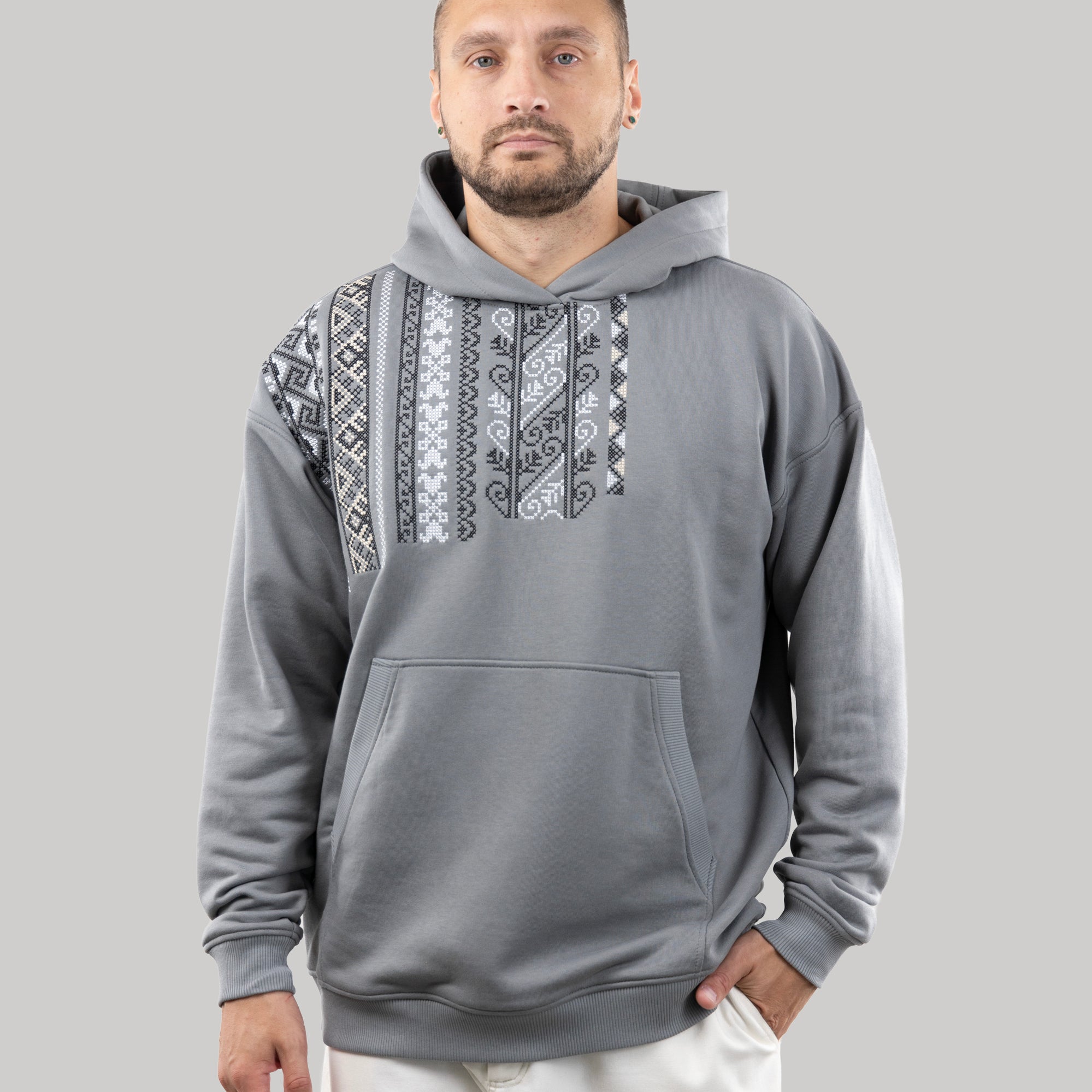 Hoodie "Vyshyvanka", Casual Hoodie With Ukrainian Embroidery For Men