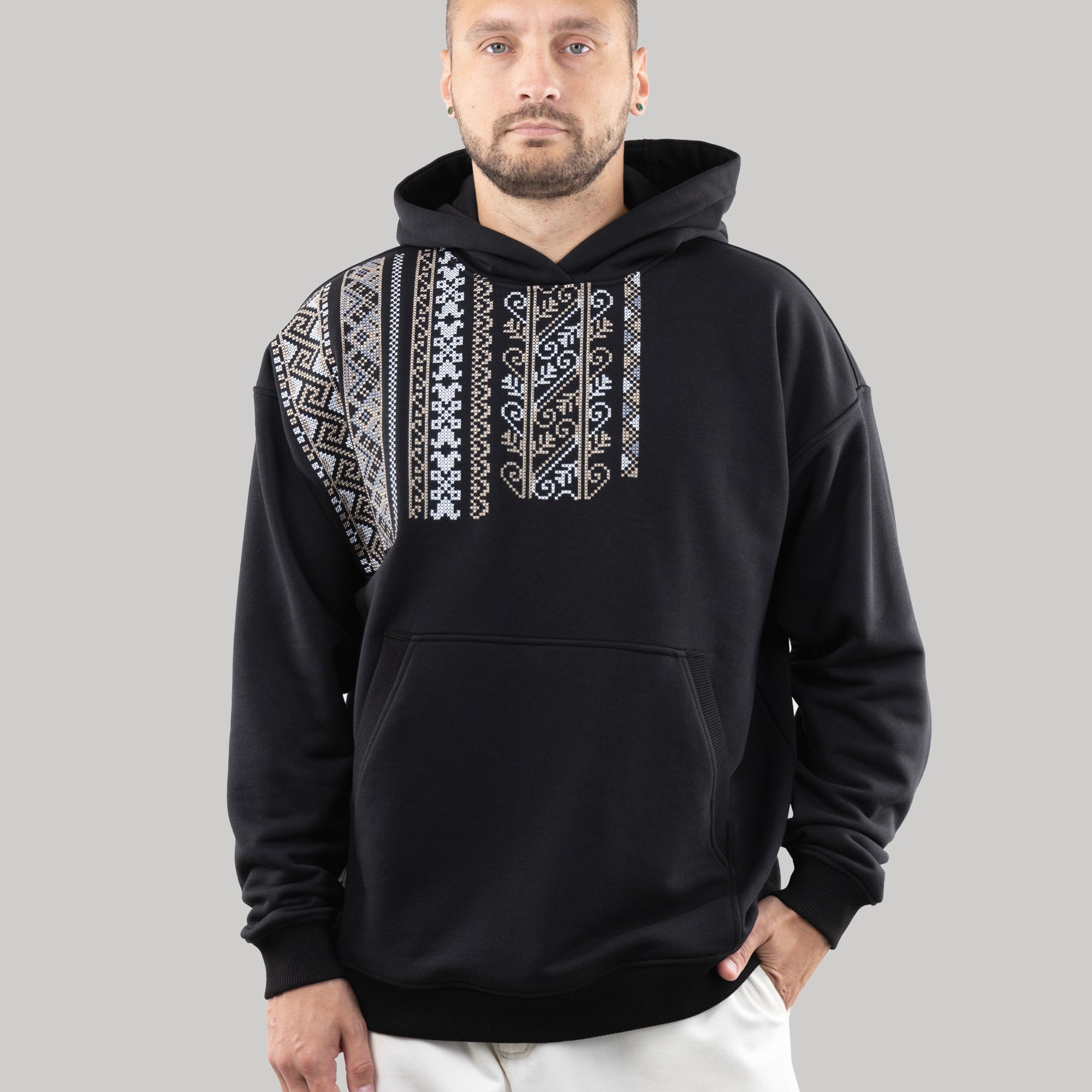 Hoodie "Vyshyvanka", Casual Hoodie With Ukrainian Embroidery For Men
