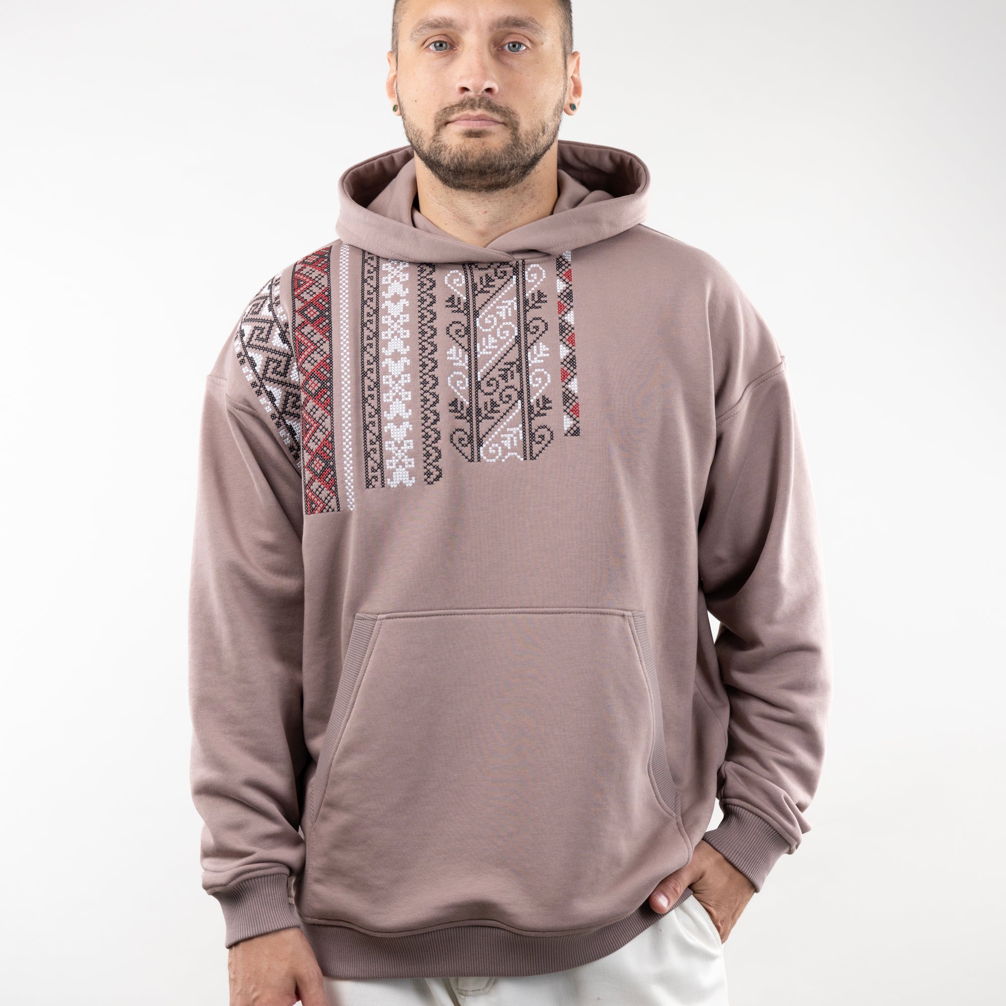 Hoodie "Vyshyvanka", Casual Hoodie With Ukrainian Embroidery For Men