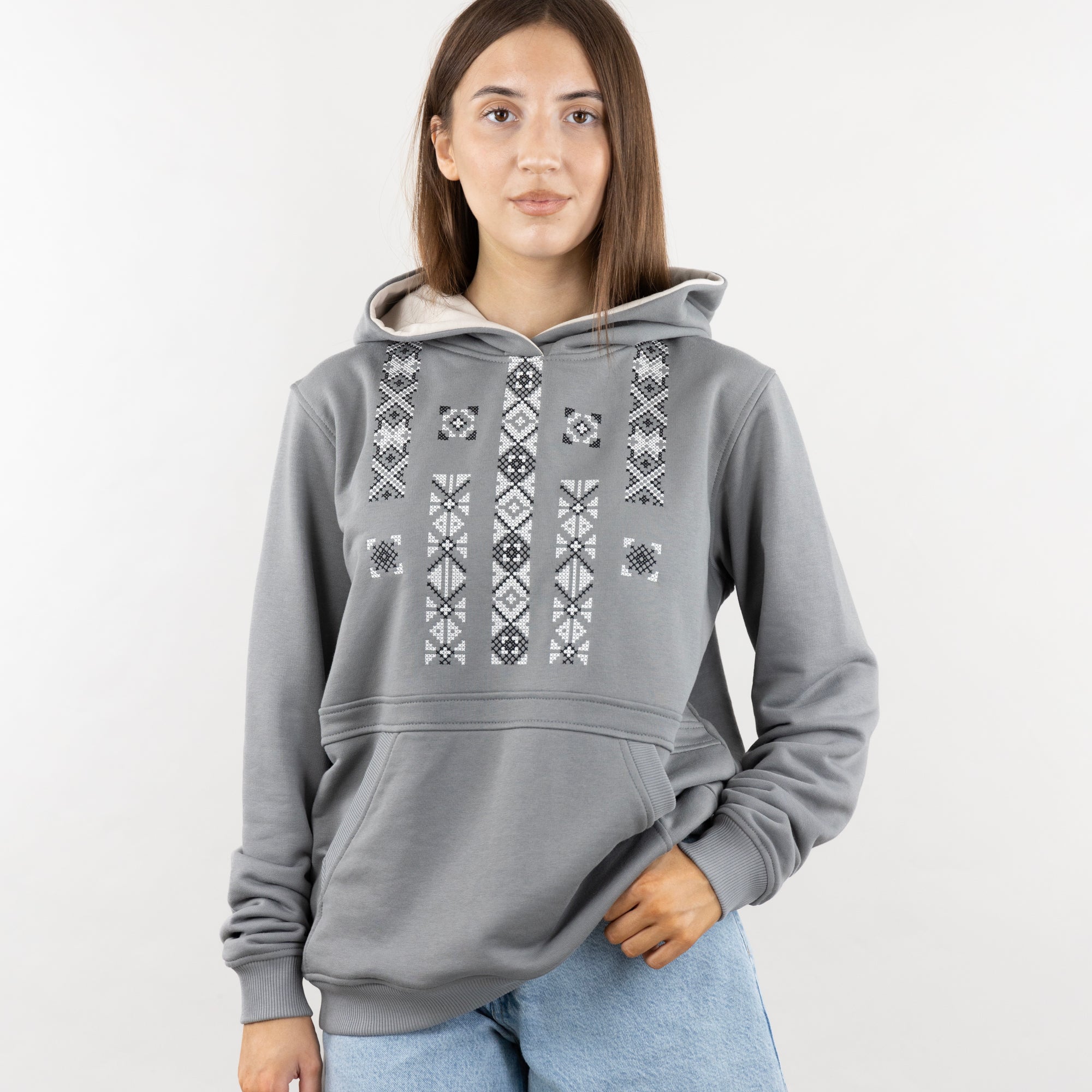 Hoodie "Folk", casual hoodie Ukrainian vyshyvanka style for women
