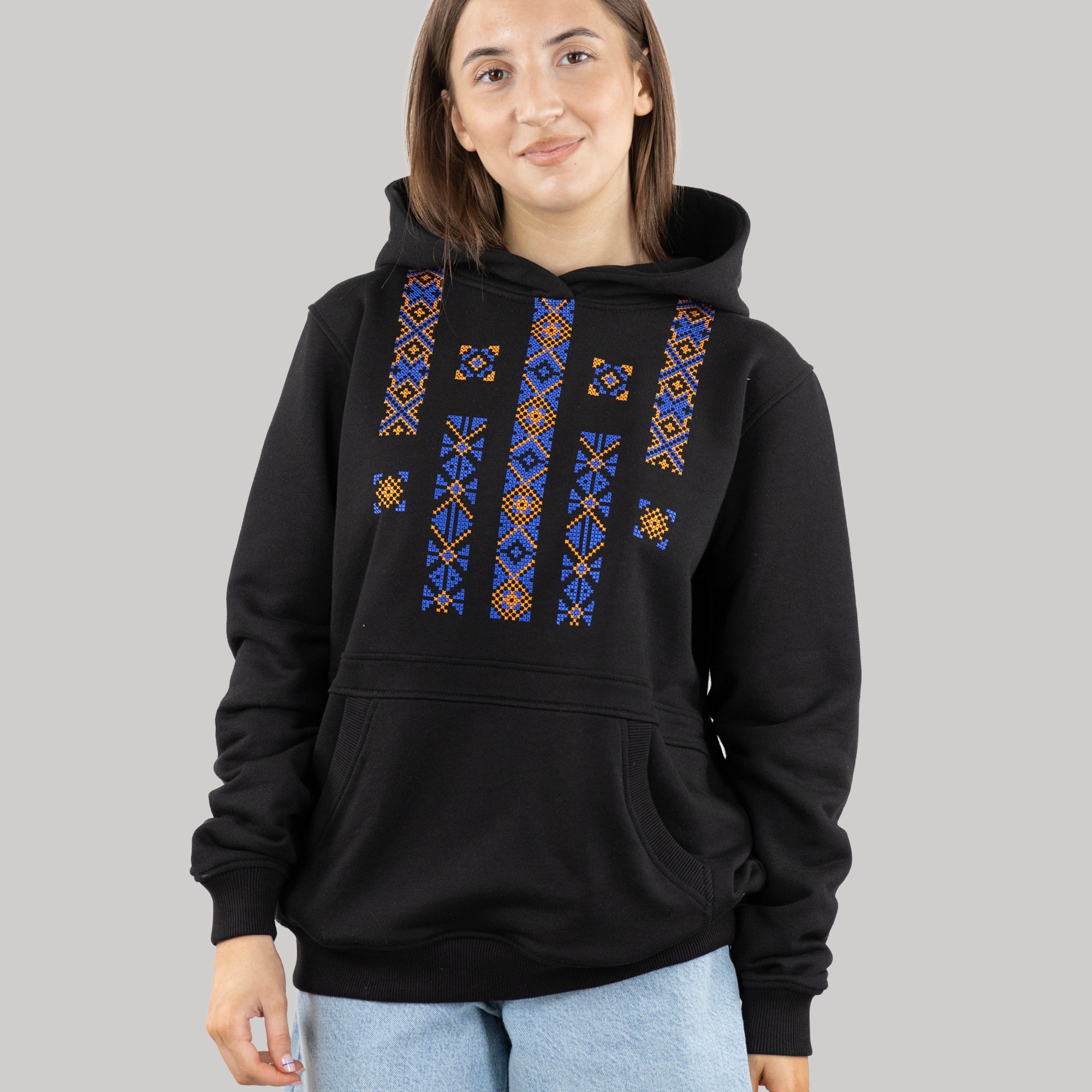 Hoodie "Folk", casual hoodie Ukrainian vyshyvanka style for women