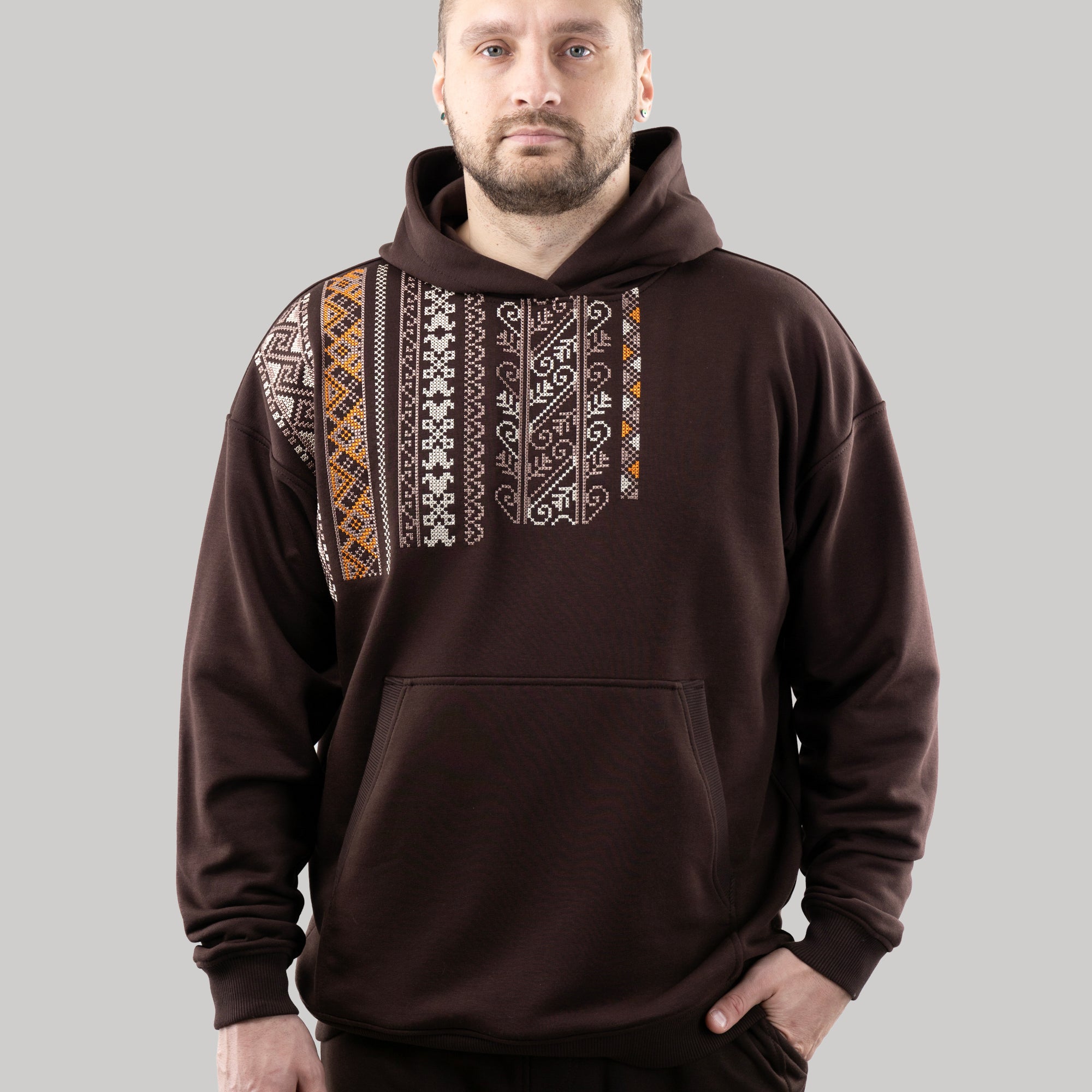 Hoodie "Vyshyvanka", Casual Hoodie With Ukrainian Embroidery For Men