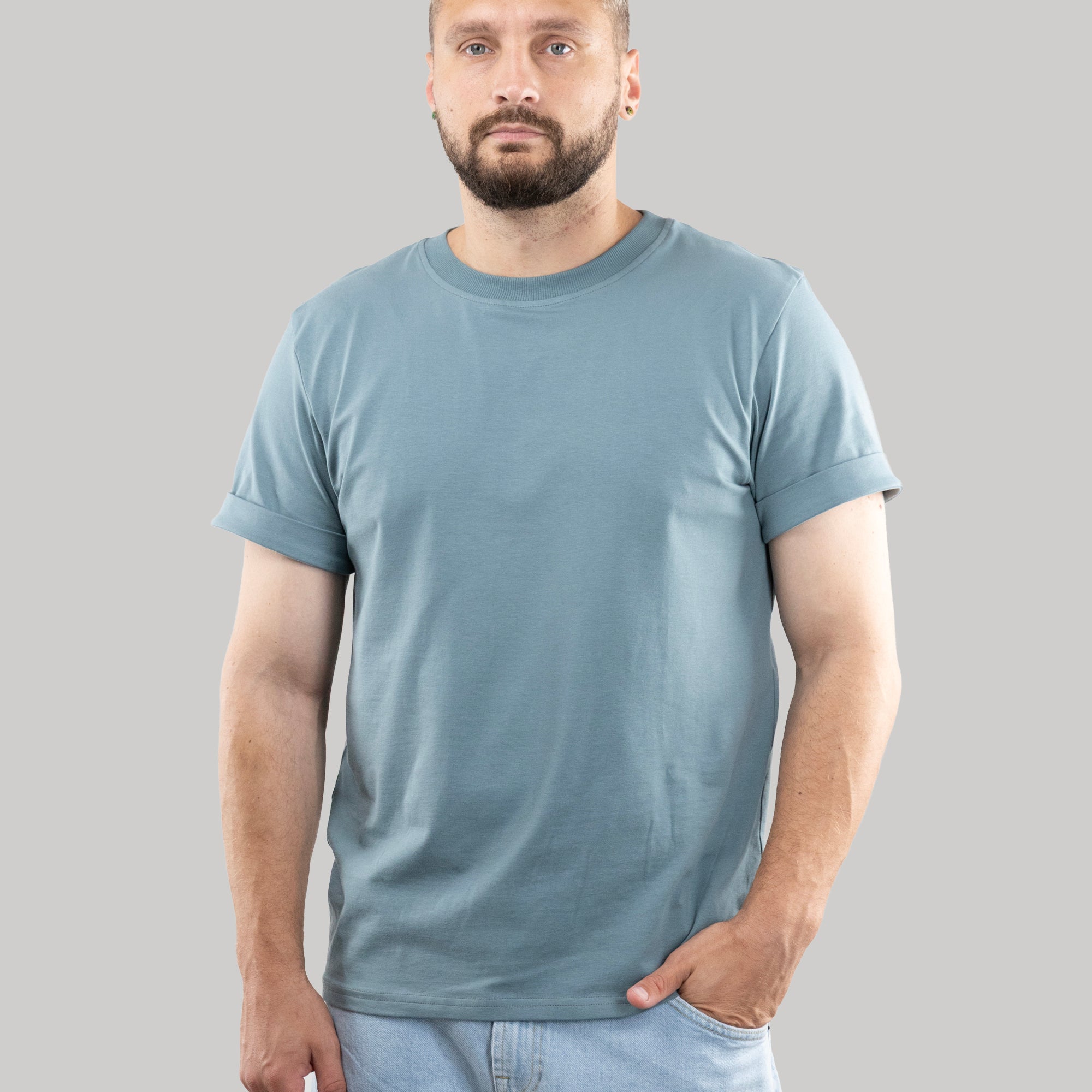 Basic T-shirt with cuffs, T-Shirt for Men