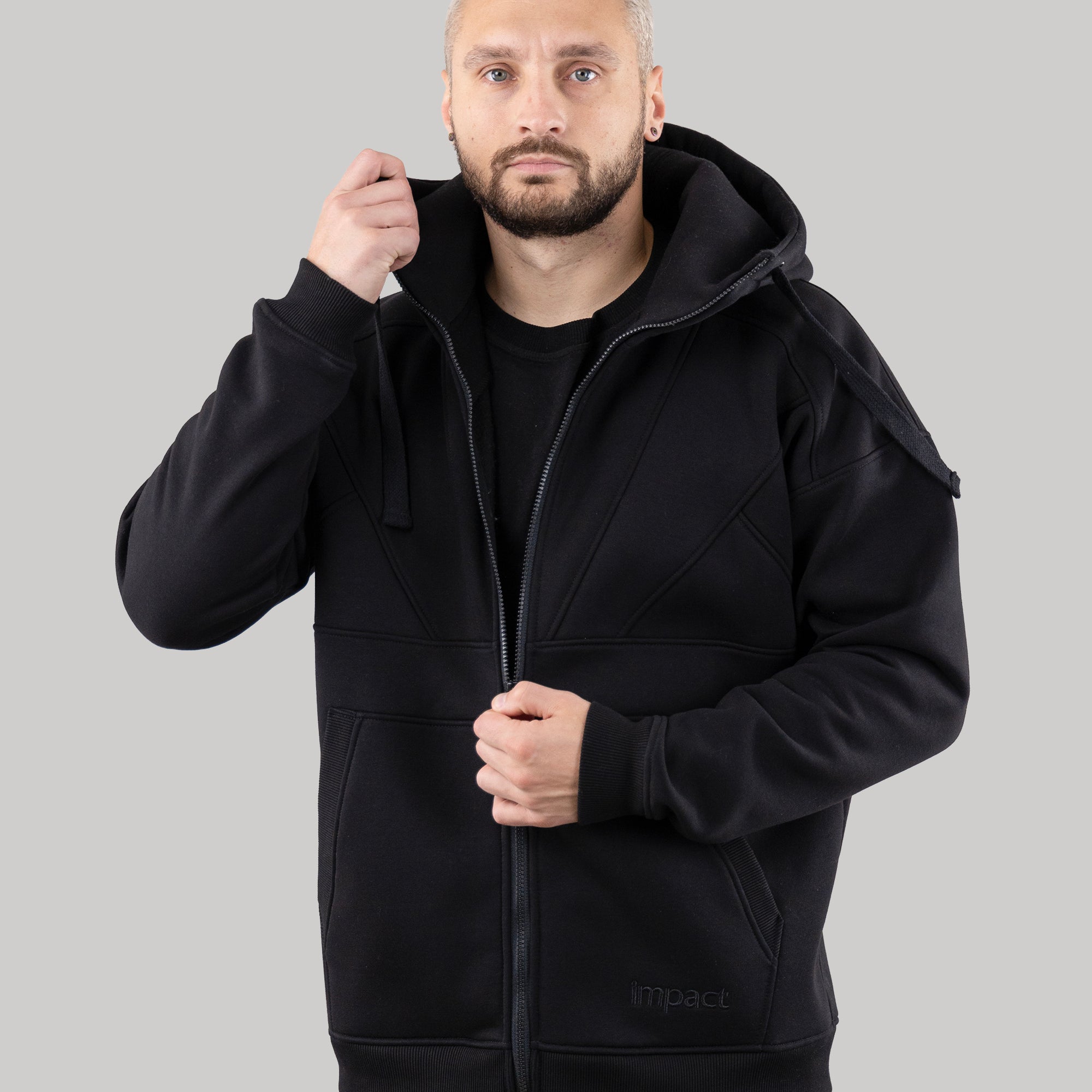 Hoodie "Introvert", warm casual zip-up hoodie