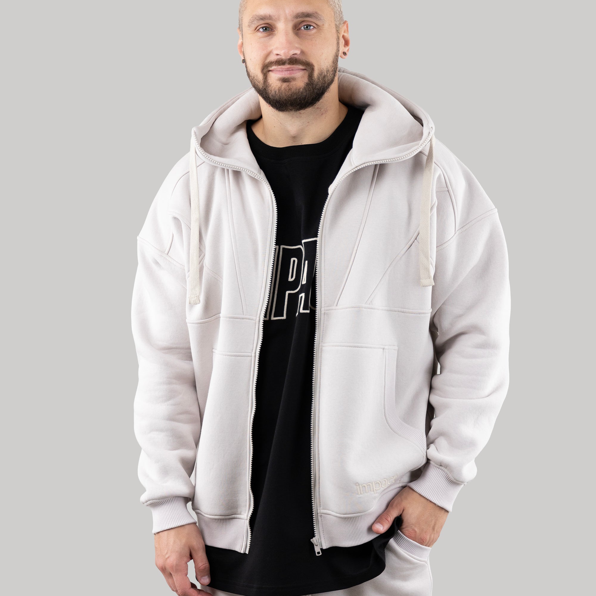 Hoodie "Introvert", warm casual zip-up hoodie