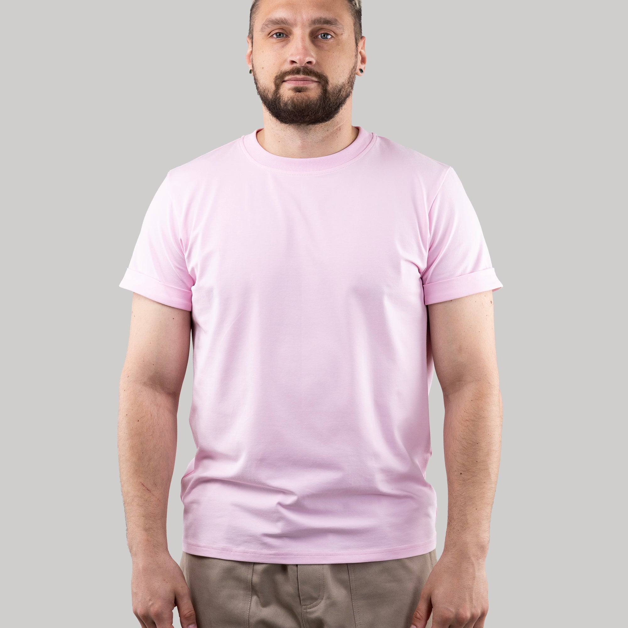Basic T-shirt with cuffs, T-Shirt for Men