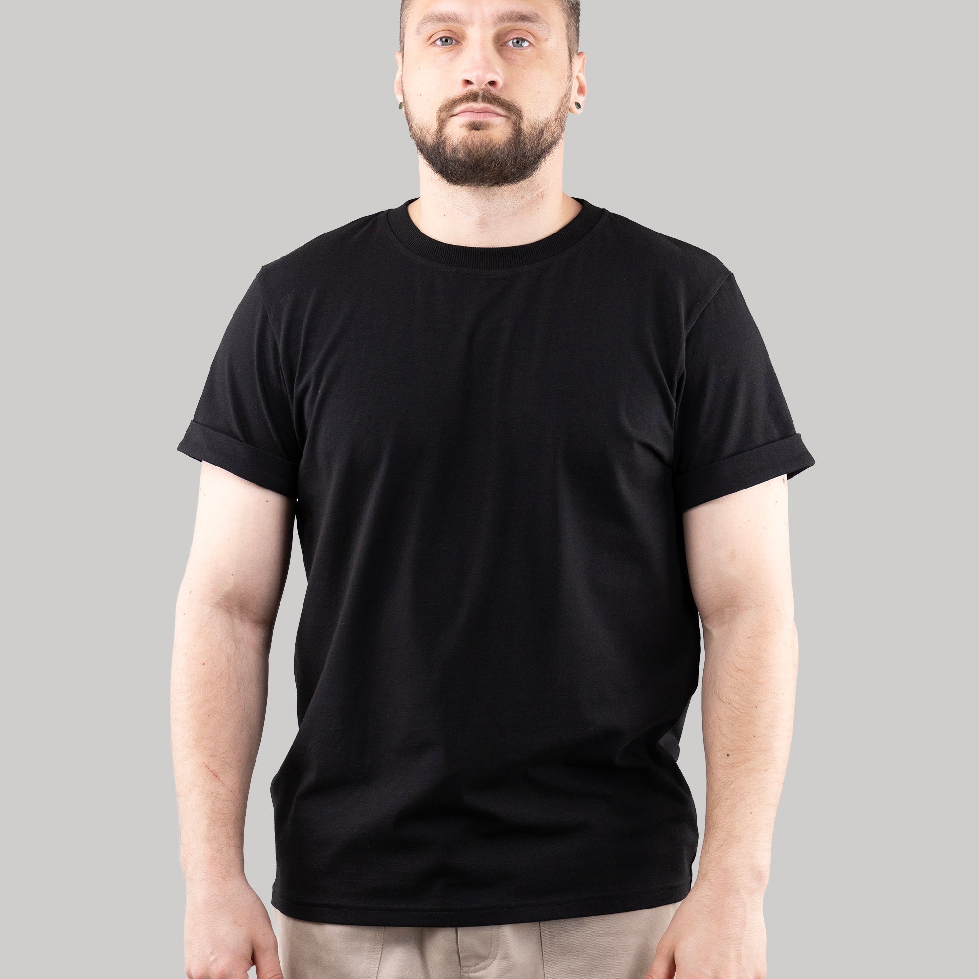 Basic T-shirt with cuffs, T-Shirt for Men