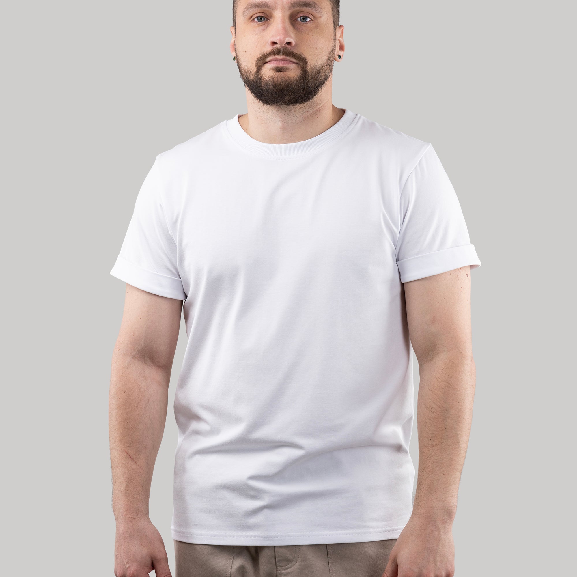 Basic T-shirt with cuffs, T-Shirt for Men