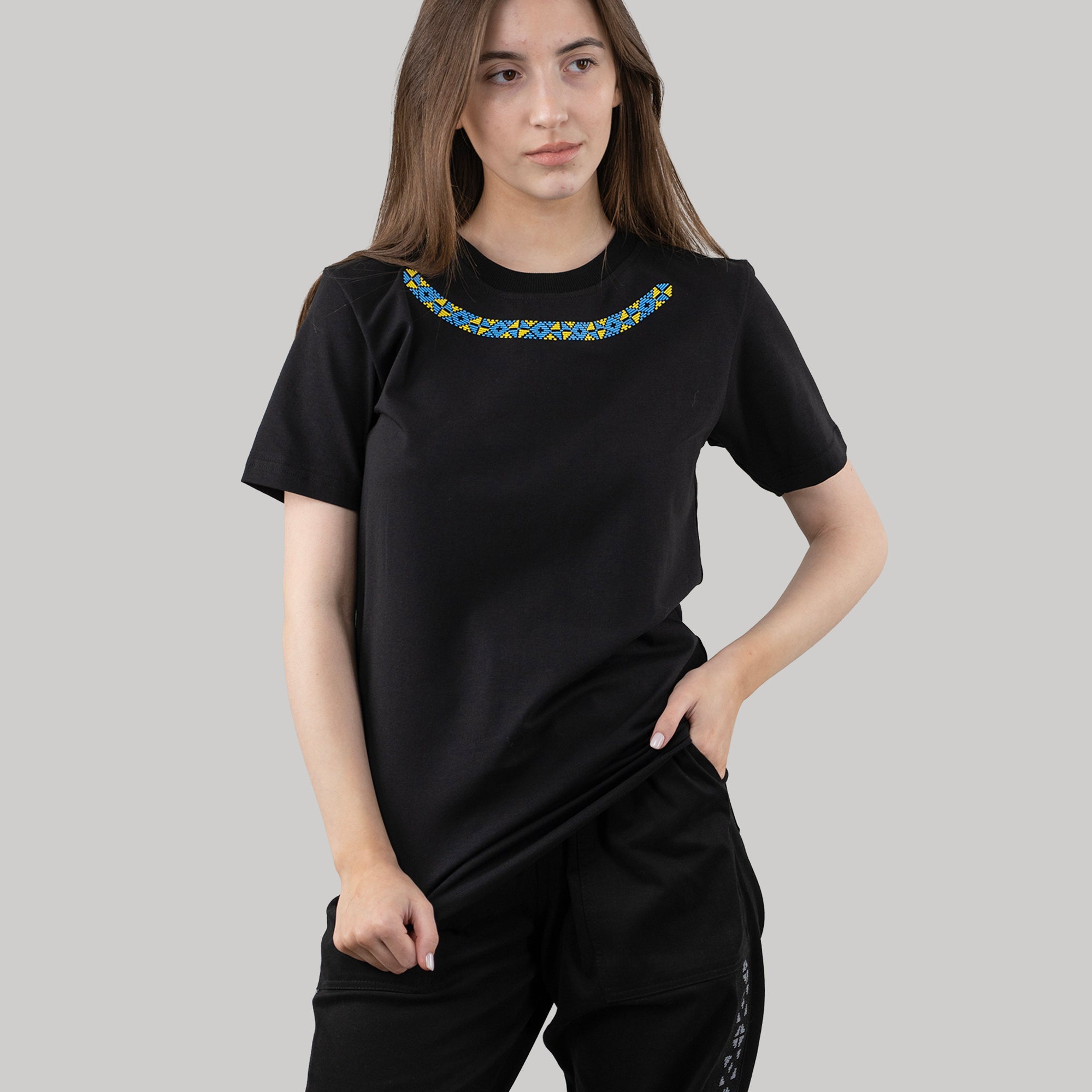 Embroidered T-Shirt "Necklace", T-Shirt For Women