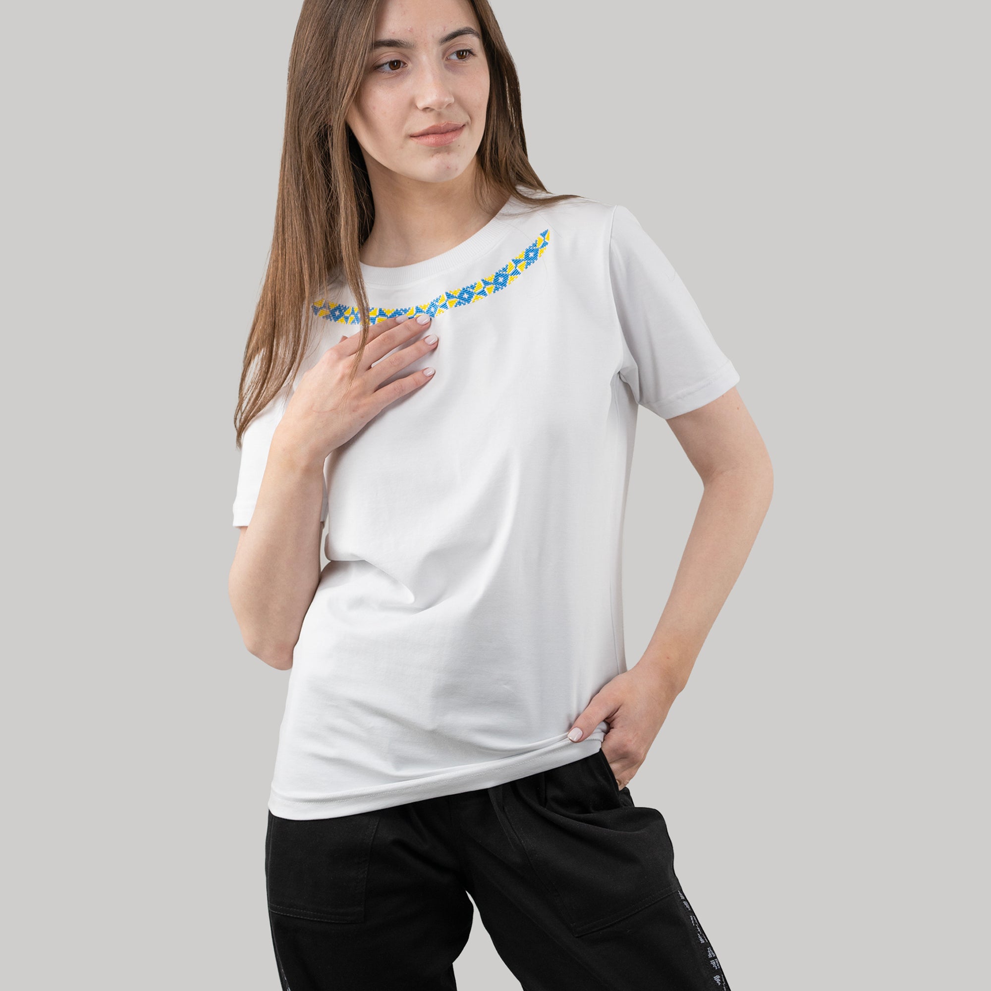 Embroidered T-Shirt "Necklace", T-Shirt For Women