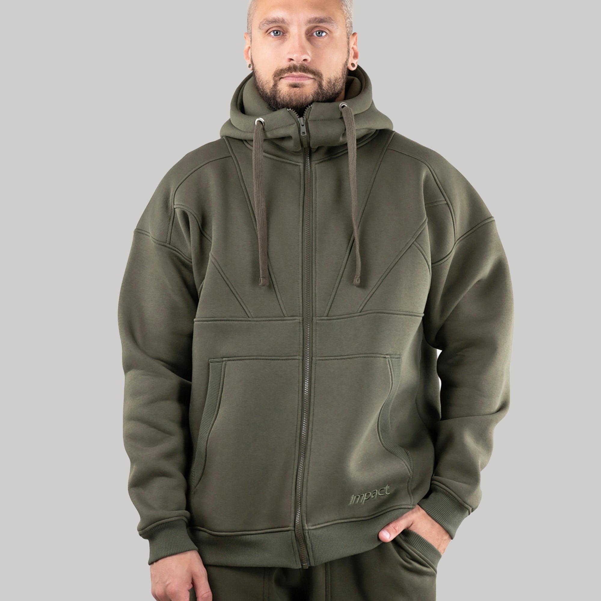 Hoodie "Introvert", warm casual zip-up hoodie