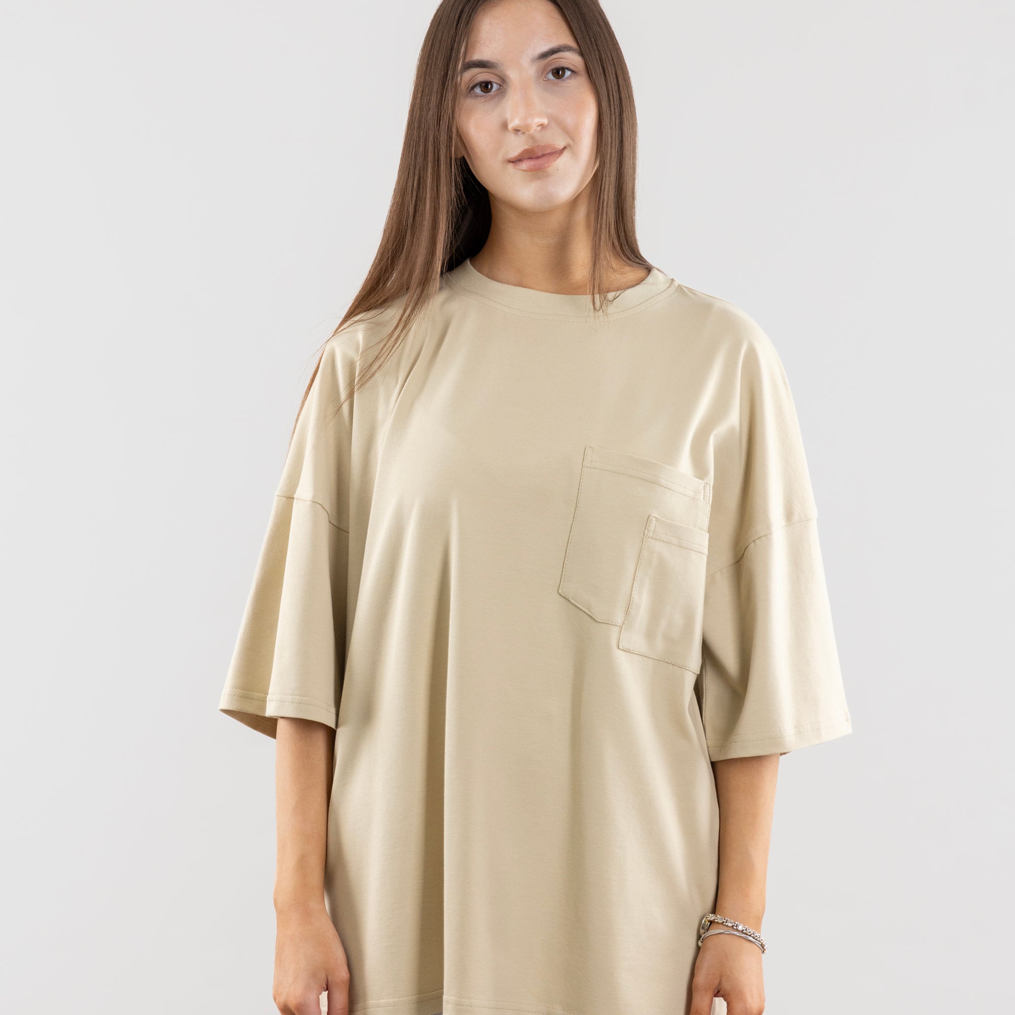 Oversize T-shirt With Two Pockets For Women