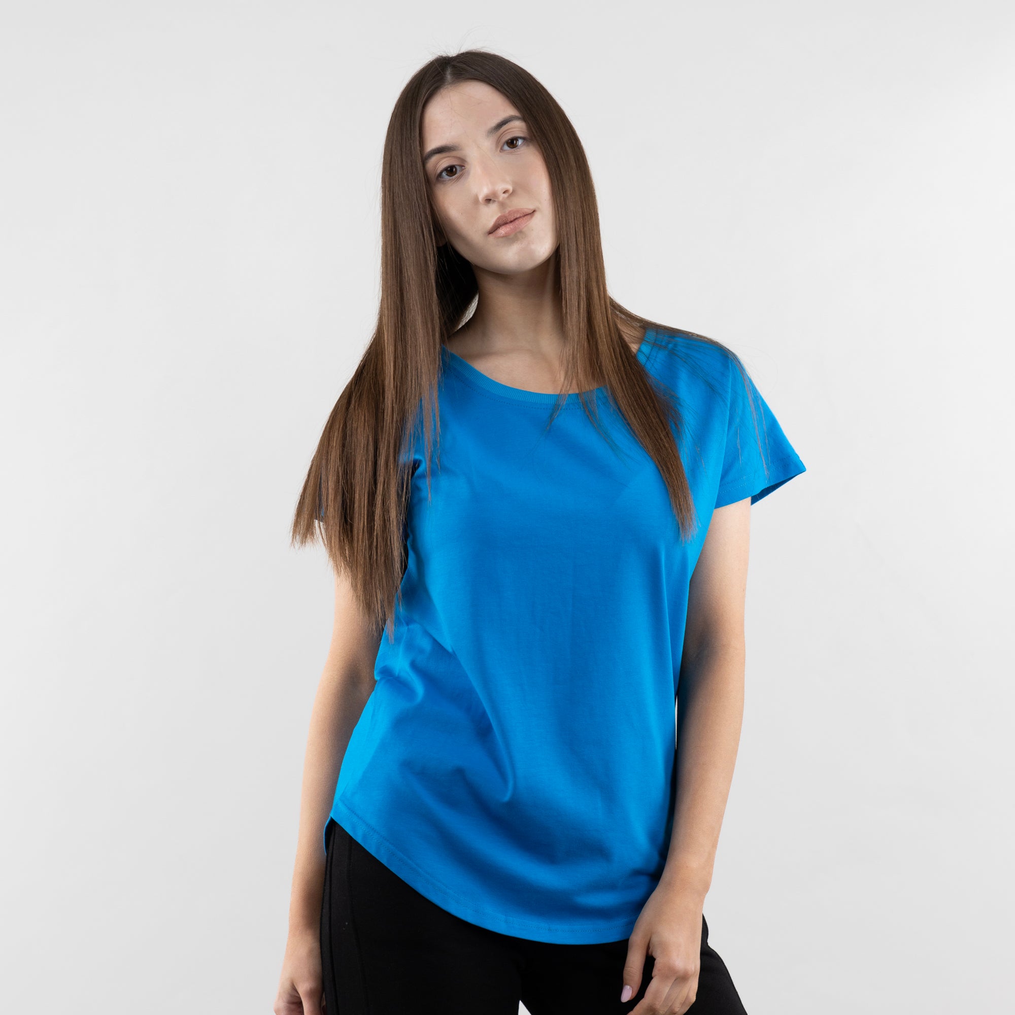 Women's T-shirt With a Curly Bottom, Casual T-shirt