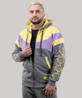 Zip-up hoodie “Sunrise”, Ukrainian vyshyvanka style hoodie for men