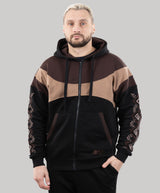 Zip-up hoodie “Sunrise”, Ukrainian vyshyvanka style hoodie for men
