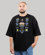 T-shirt “Home” with embroidery, Embroidered T-shirt, 3/4 sleeve