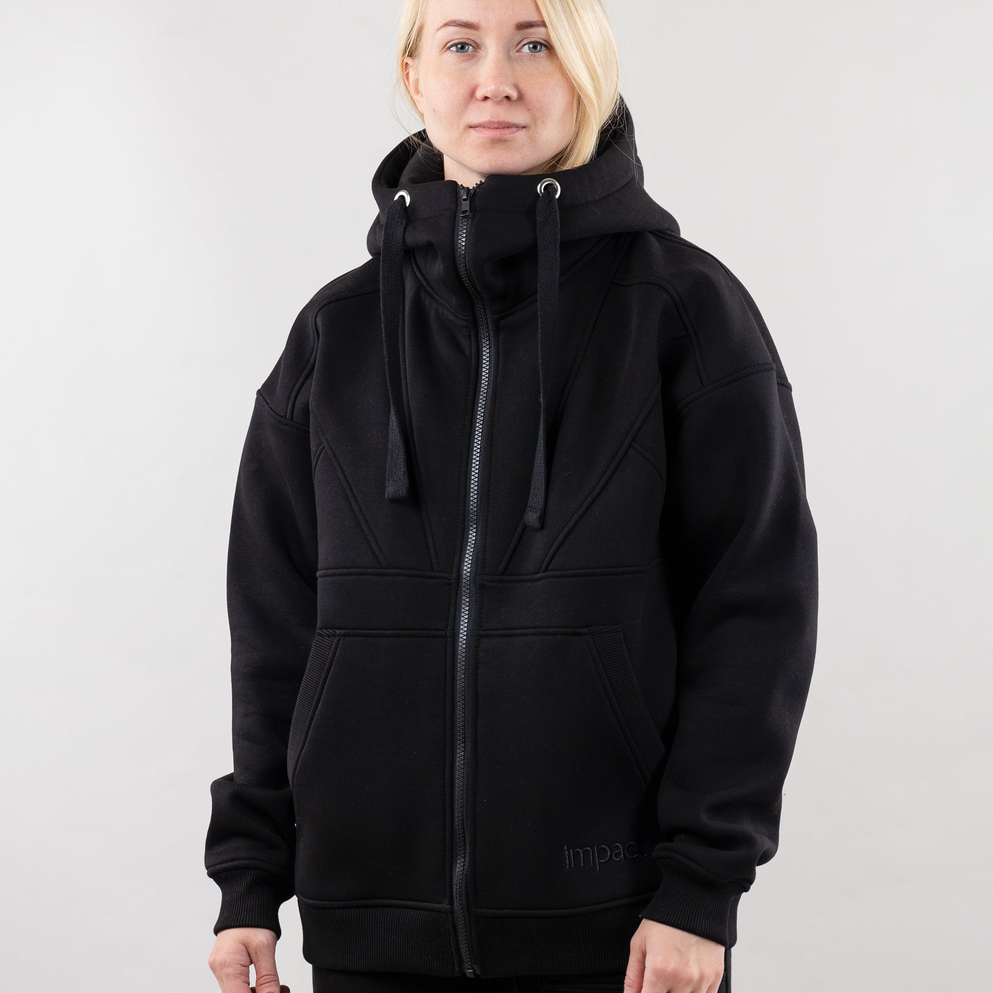 Hoodie "Introvert", warm casual zip-up hoodie for women