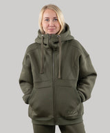 Hoodie "Introvert", warm casual zip-up hoodie for women