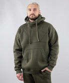 Warm Oversize Hoodie "Introvert" Khaki. 