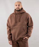 Warm Oversize Hoodie "Introvert". Brown color. Man