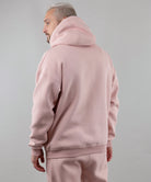 Warm Oversize Hoodie "Introvert". Pink. On the Man. 