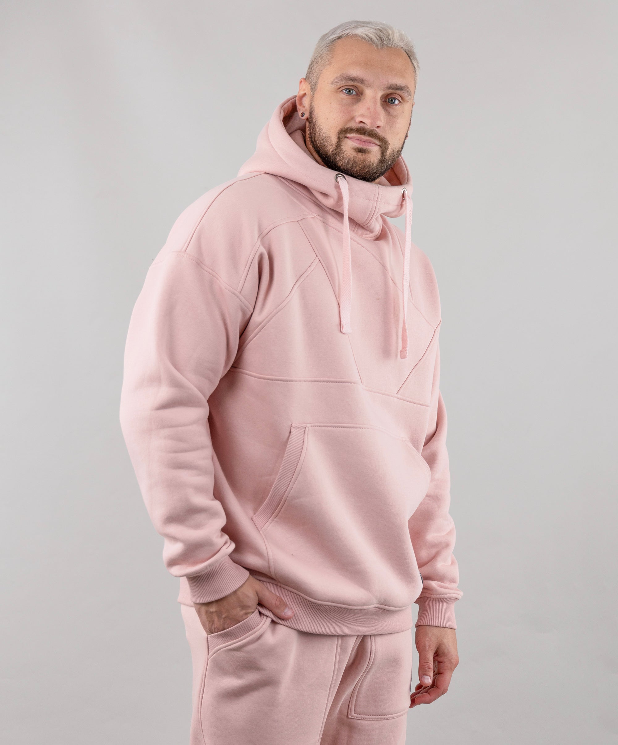  Warm Oversize Hoodie "Introvert. Pink. Man type.