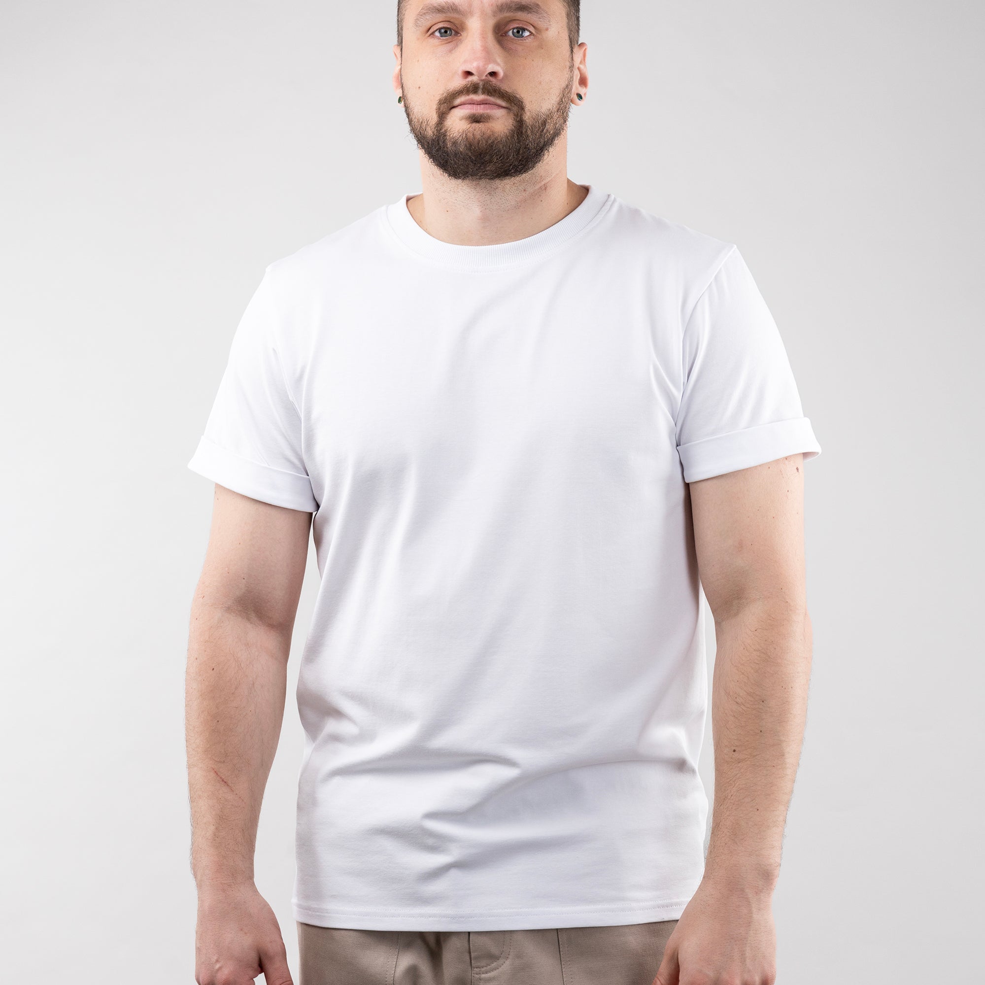Basic T-shirt with cuffs, T-Shirt for Men