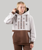 Hoodie "Folk", warm casual hoodie Ukrainian vyshyvanka style for women
