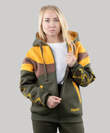 Zip-up hoodie “Sunrise”, Ukrainian vyshyvanka style hoodie for women