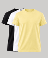 Set of 3 Basic T-shirts with cuffs