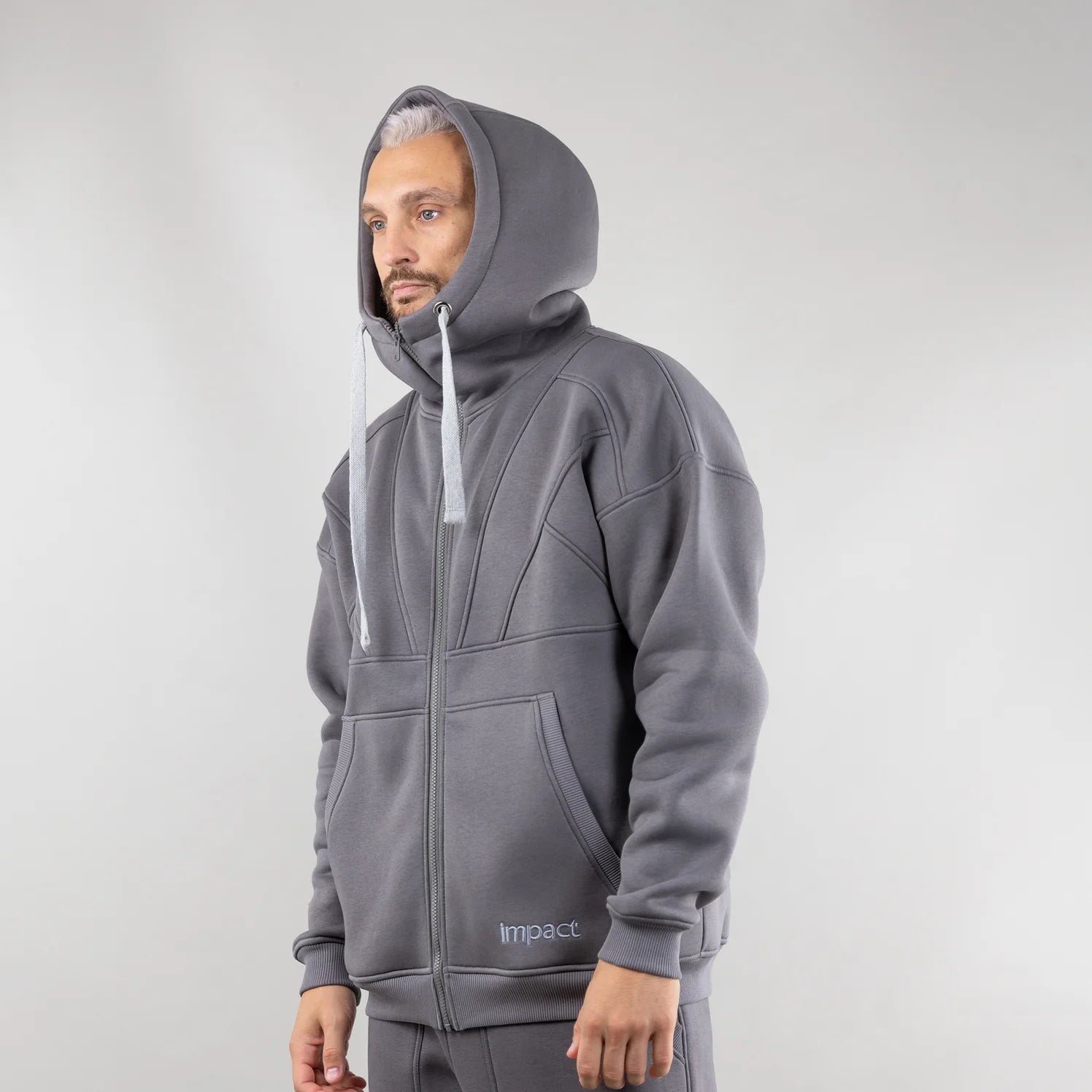 Hoodie "Introvert", warm casual zip-up hoodie